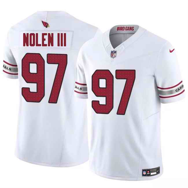 Men's Arizona Cardinals #97 Walter Nolen III White 2025 Draft F.U.S.E. Vapor Untouchable Limited Stitched Jersey